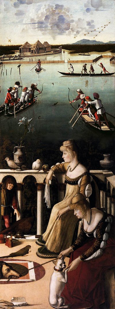 Two Venetian Ladies and Hunting in the Lagoon by Vittore Carpaccio